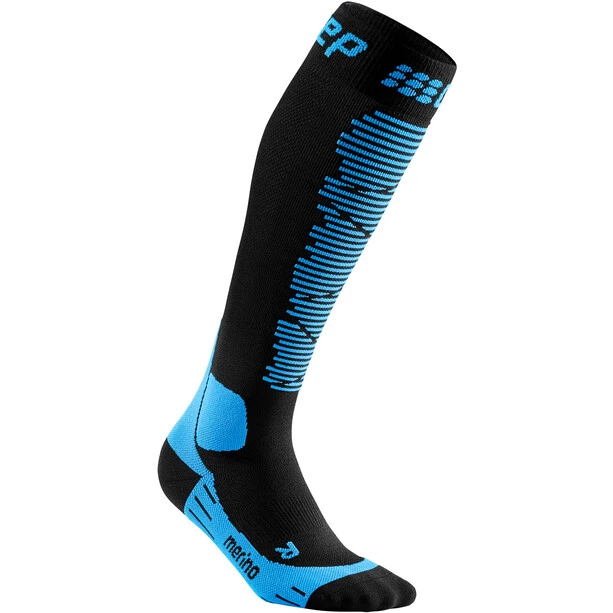 Cep Ski Merino Socks Women black/blue 2 Cep Ski Merino Socks Women black/blue - Image 2