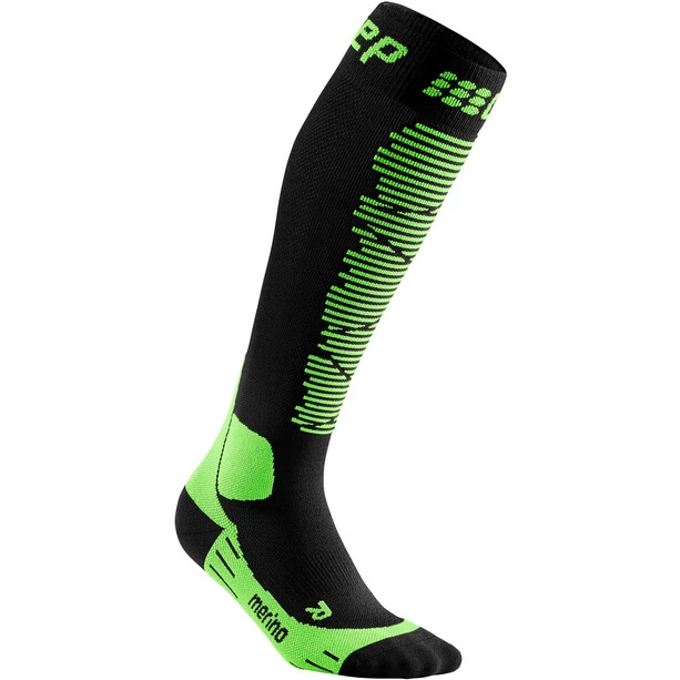 Cep Ski Merino Socks Men black/green 2 Cep Ski Merino Socks Men black/green - Image 2