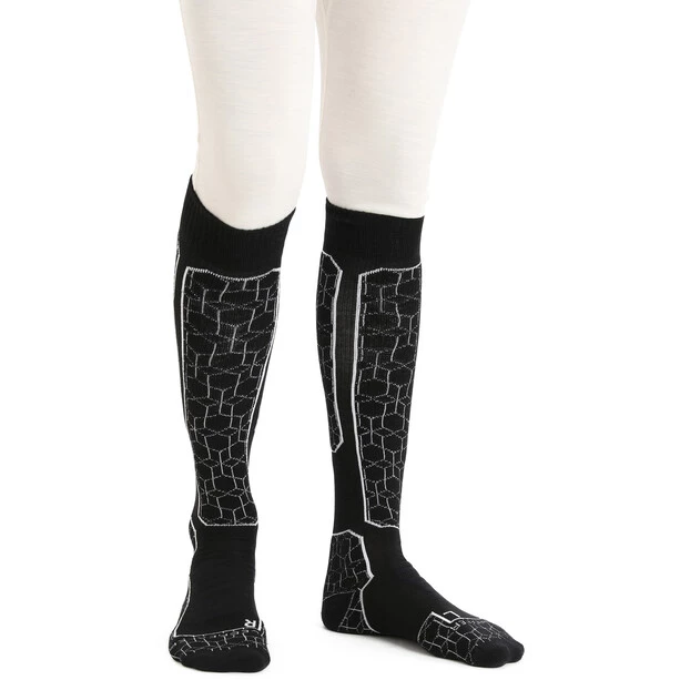 Icebreaker Ski+ Alpine Geo Medium OTC Socks Men black/snow 2 Icebreaker Ski+ Alpine Geo Medium OTC Socks Men black/snow - Image 2