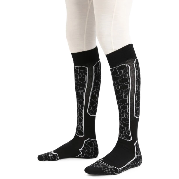 Icebreaker Ski+ Alpine Geo Medium OTC Socks Men black/snow 4 Icebreaker Ski+ Alpine Geo Medium OTC Socks Men black/snow - Image 4