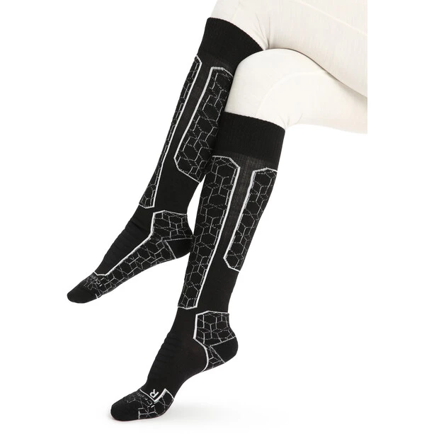 Icebreaker Ski+ Alpine Geo Medium OTC Socks Women black/snow 3 Icebreaker Ski+ Alpine Geo Medium OTC Socks Women black/snow - Image 3