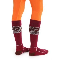 Icebreaker Ski+ Alps 3D Light OTC Socks Women cherry/espresso/snow -Ski Socks Sales Shop icebreaker ski alps 3d light otc socks women cherry espresso snow 3