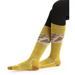 Icebreaker Ski+ Alps 3D Light OTC Socks Women silent gold/clove/snow -Ski Socks Sales Shop icebreaker ski alps 3d light otc socks women silent gold clove snow 3