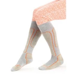 Icebreaker Ski+ Light OTC Socks Women blizzard heather/snow/flash