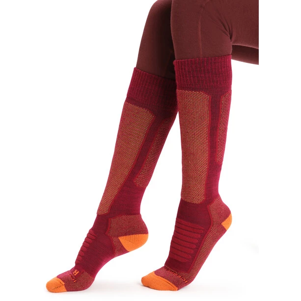 Icebreaker Ski+ Medium OTC Socks Women cherry/flash/silent gold 2 Icebreaker Ski+ Medium OTC Socks Women cherry/flash/silent gold - Image 2
