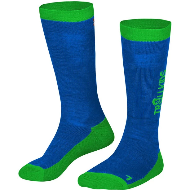 TROLLKIDS Ski Socks 2 Pairs Kids medium blue/green 1 TROLLKIDS Ski Socks 2 Pairs Kids medium blue/green