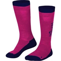 TROLLKIDS Ski Socks 2 Pairs Kids pink/navy