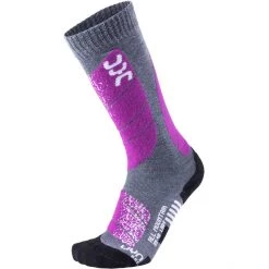 UYN All Mountain Ski Socks Women medium grey melange/purple
